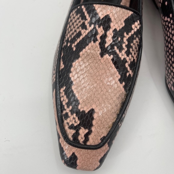 Marion Parke Caroline Snakeskin Embossed Leather Loafer in Pink Python - Size 6 - Picture 4 of 9